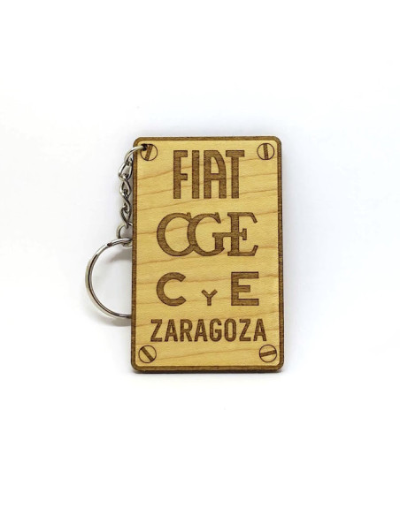Llavero placa fiat rectangular tranvía PCC de Madrid